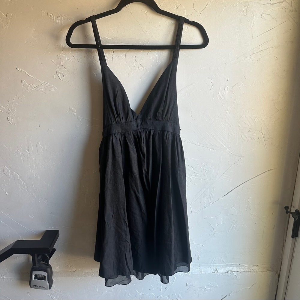 Kate Y2K Inspired Black‎ Babydoll Slip Dress Mini Ethereal Coquette Grunge Sz S?